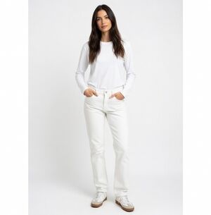 GAP White Girlfriend Jeans Sz 8/29R Cotton Blend Mid Rise Stretch 27" Inseam EXC